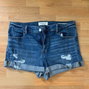 PacSun Dark Blue Distressed Denim Jean Shorts